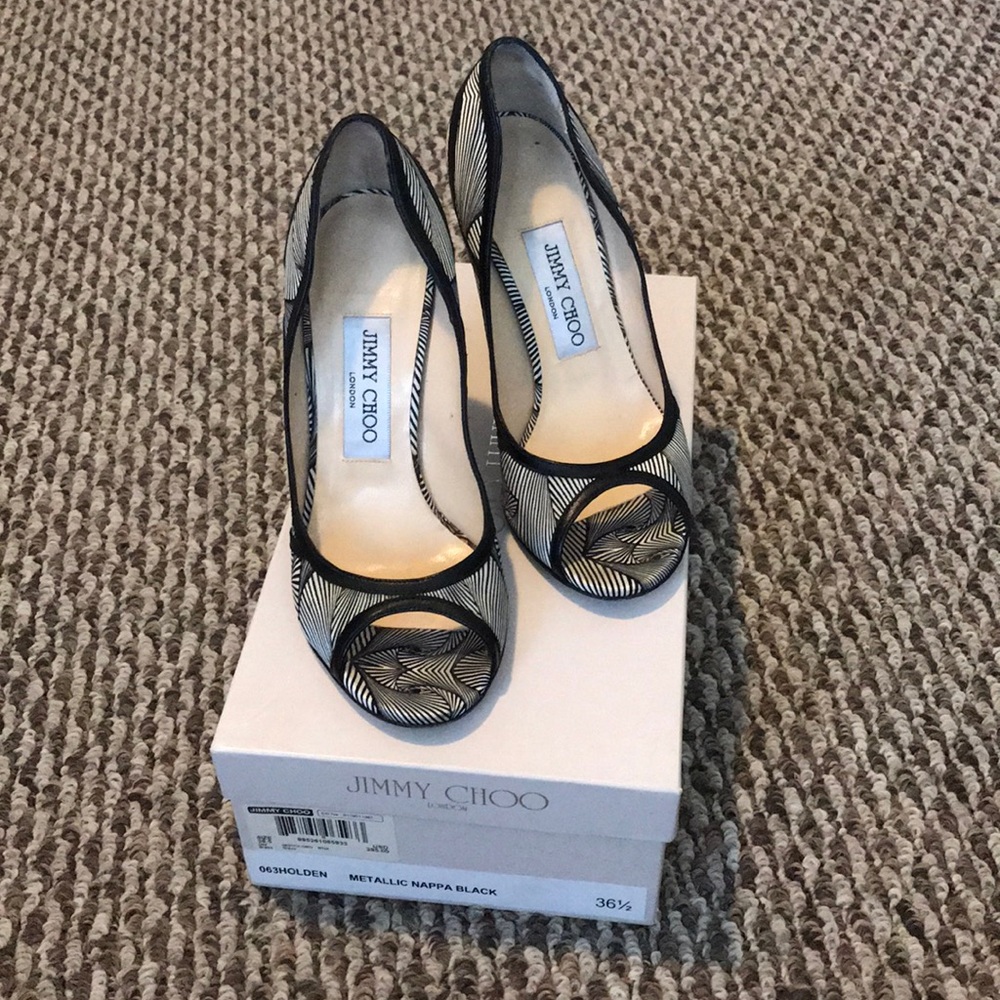 Jimmy Choo size 36 1/2 Hardy Peep Toe Pumps